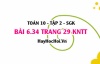 Bài 6.34 trang 29 Toán 10 tập 2 Kết nối tri thức